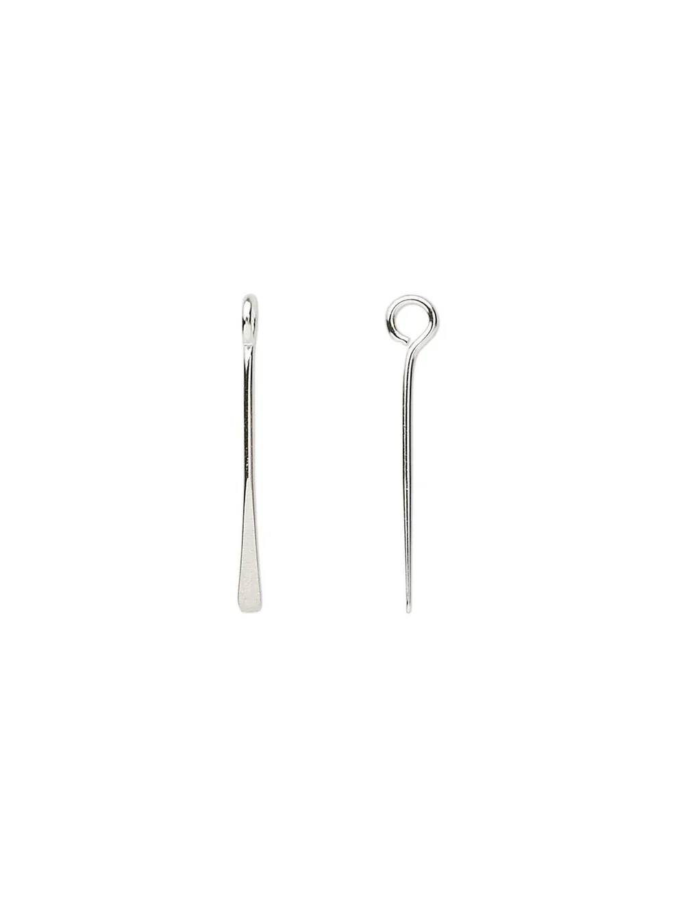 Nickel Silver Plated Flat Paddle Pins Eyepins Charms Earring Findings 20 pcs